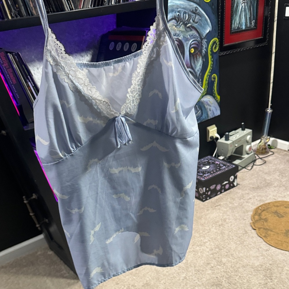 Light Blue Lace Trim Night Shirt